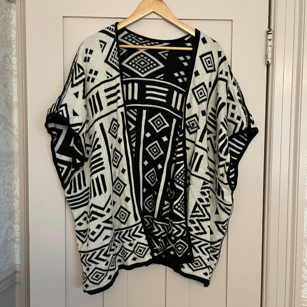 Reversible Patterned Sweater Poncho - image 1